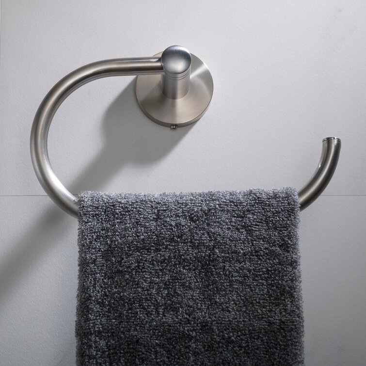 Brushed nickel discount hand towel ring